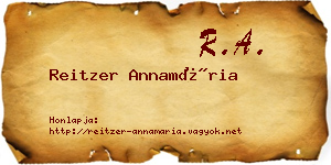 Reitzer Annamária névjegykártya